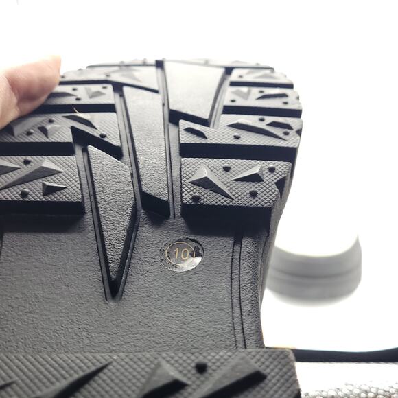 Sheln Off White Ivory Chelsea Combat Platform Boots Slip On women's size 10 - Picture 9 of 10